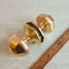 Octagonal Centre Door Knob Cast Solid Brass Single 75mm