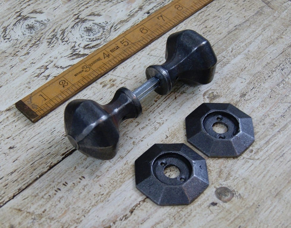 Octagonal Door Knob Cast Antique Iron 60mm