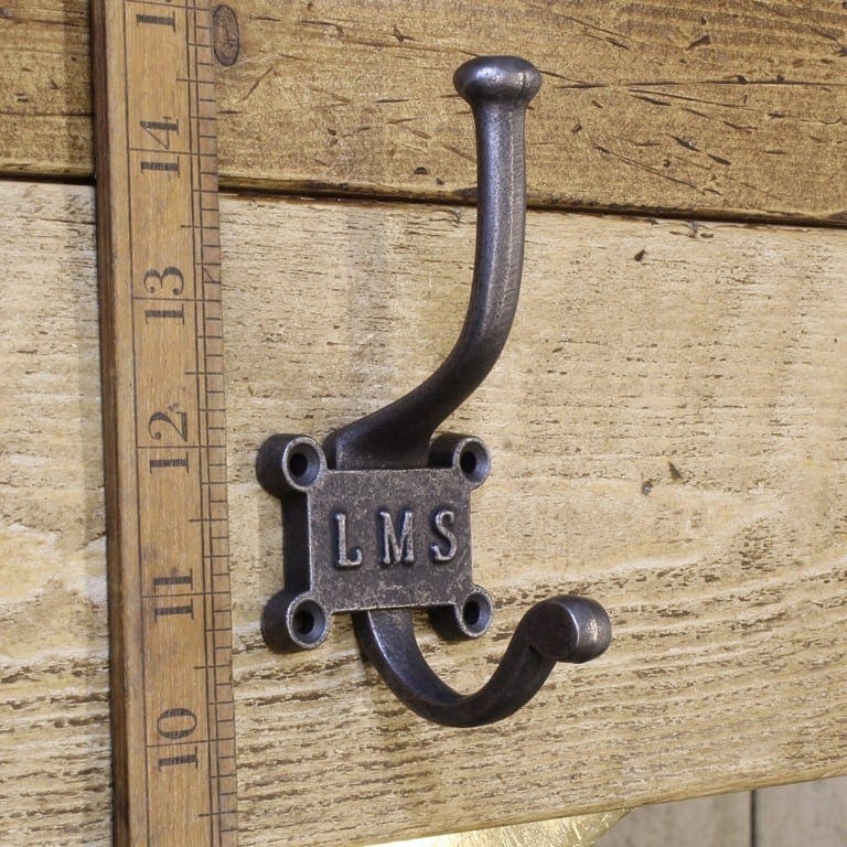 Coat Hook Retro LMS 2 Part 4 Screw Hole Antique Iron 125mm - TBD