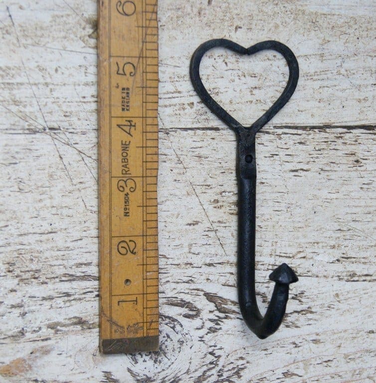 Love Heart Hook Hand Forged Black Wax 125mm (use 49.337.HFB.125)