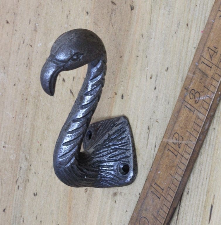 Coat Hook FLAMINGO Cast Antique Iron 100mm High