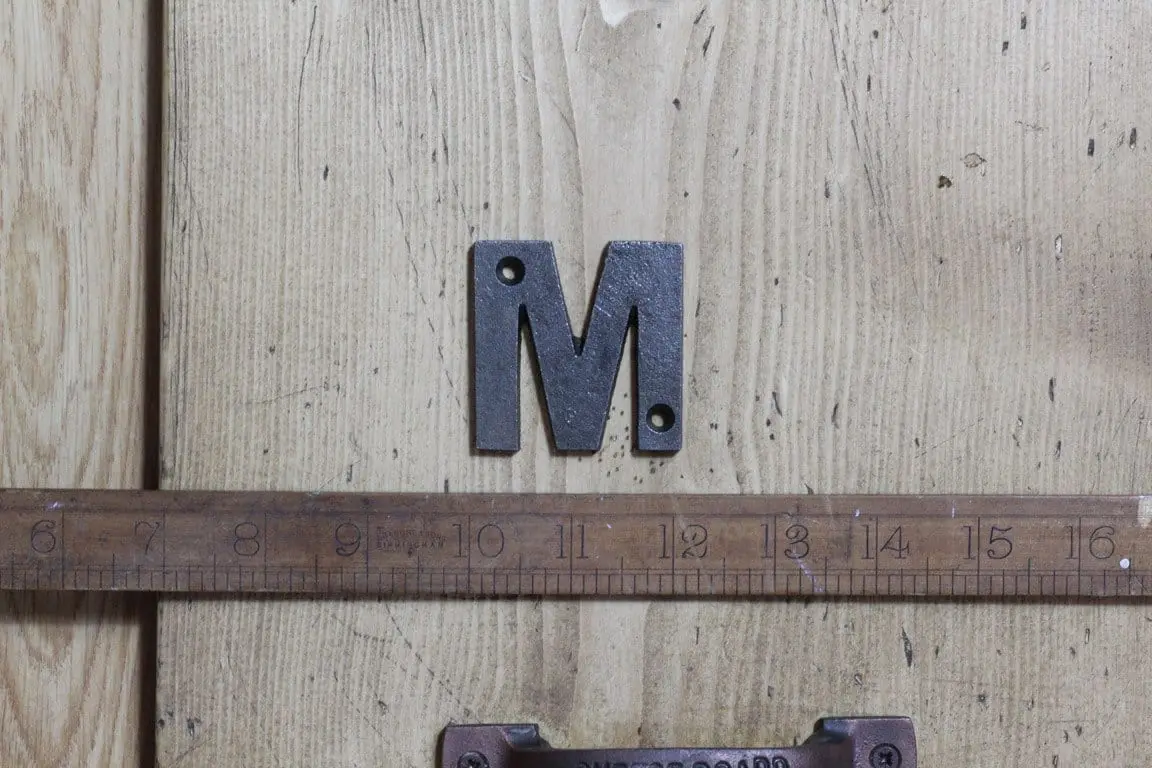 Cast Iron LETTER M Cast Antique Iron 50mm High