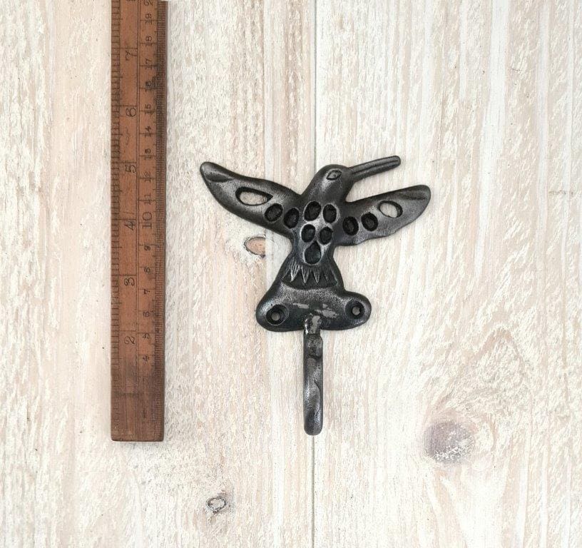 Coat Hook KINGFISHER Cast Antique Iron 110mm x 125mm High