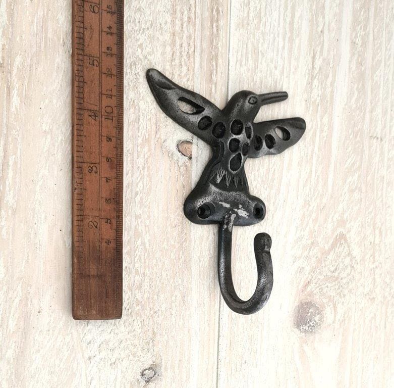 Coat Hook KINGFISHER Cast Antique Iron 110mm x 125mm High