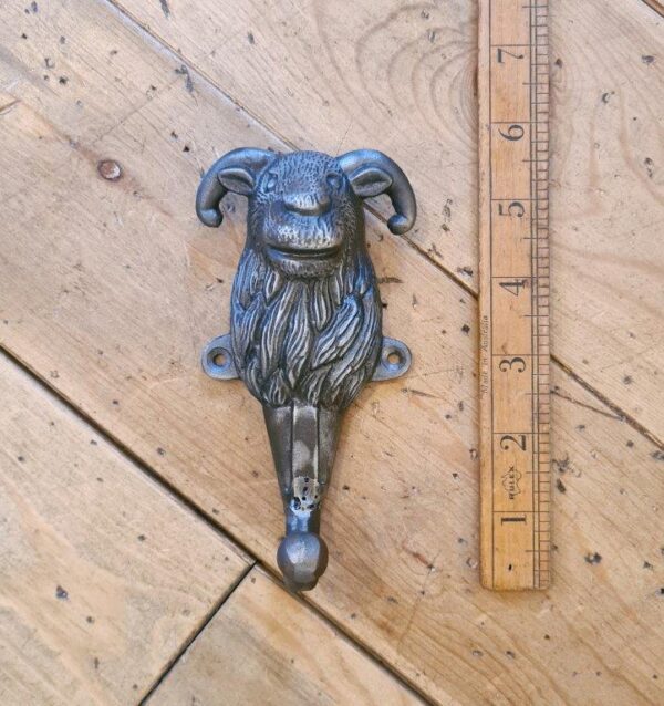Coat Hook Single GRUFFALO Cast Antique Iron 140mm
