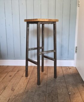 Bar Stool No Back ACADEMY Box Section Antique Iron 710mm